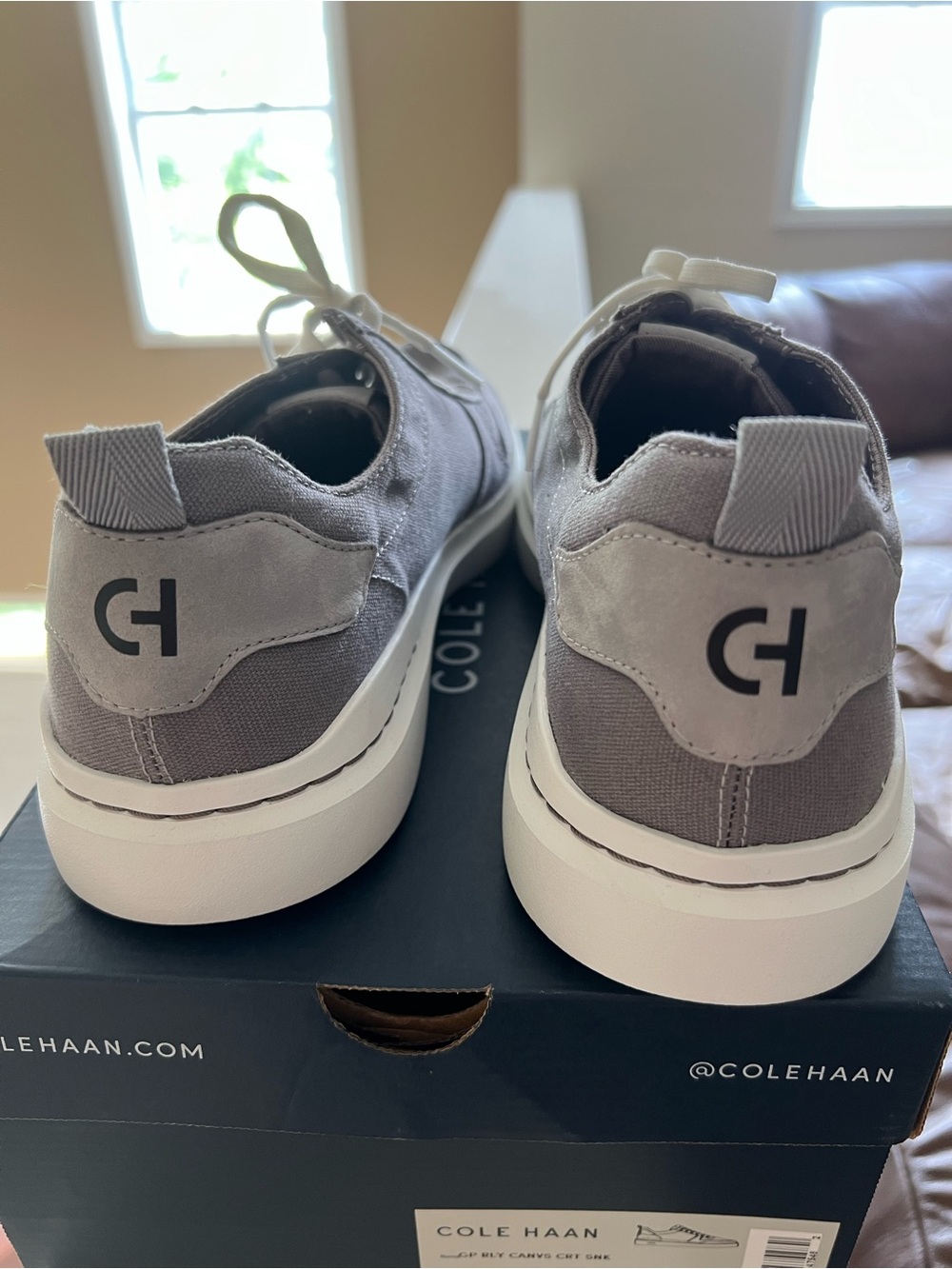 Cole Haan Gray Canvas Sneakers with White Soles - Picture 3 of 5